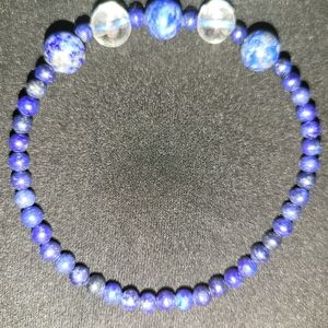 Lapis lazuli & clear quartz crystal bracelet